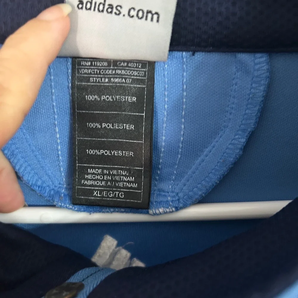 Adidas Utah Jazz NBA Authentics Track Jacket Mens XL Blue Houndstooth 5966A 07
